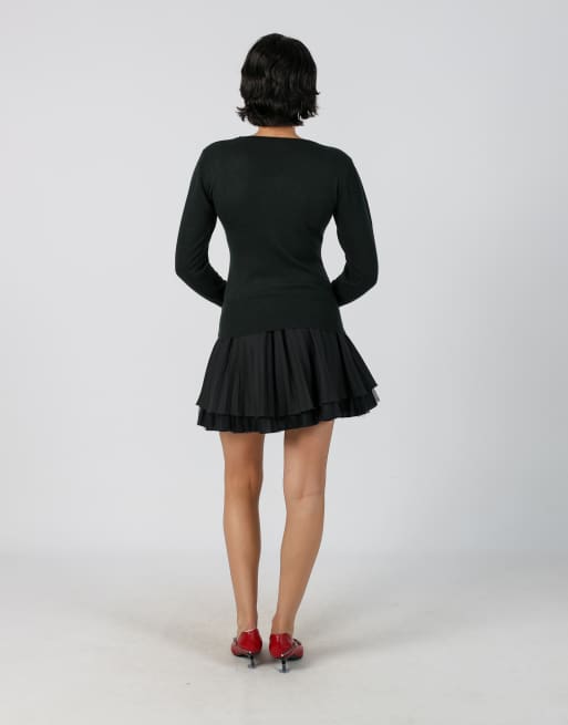 Vintage Unbranded 6 woven mini skirt in black, 3 of 4