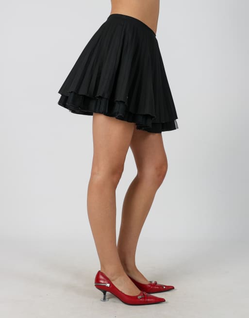 Vintage Unbranded 6 woven mini skirt in black, 4 of 4