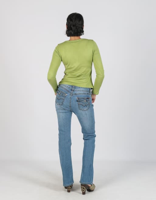 Vintage Unbranded 8 bootcut jeans in blue, 3 of 4