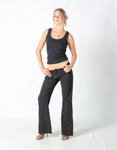 Vintage Unbranded 8 formal trousers in charcoal grey - view 1