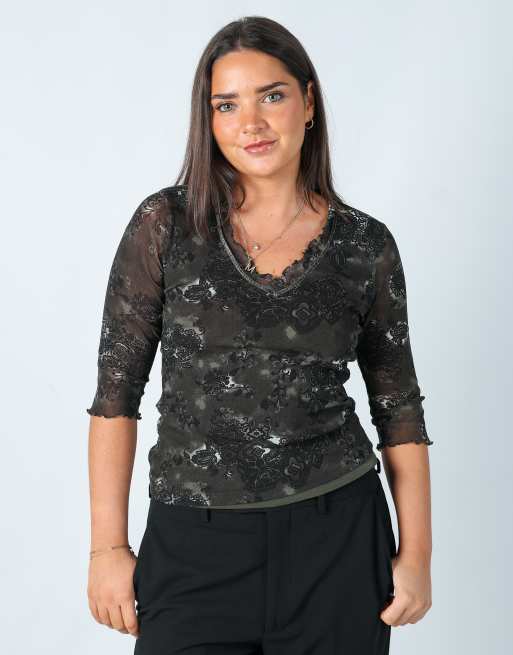 Vintage Unbranded 8 long sleeve top in dark green