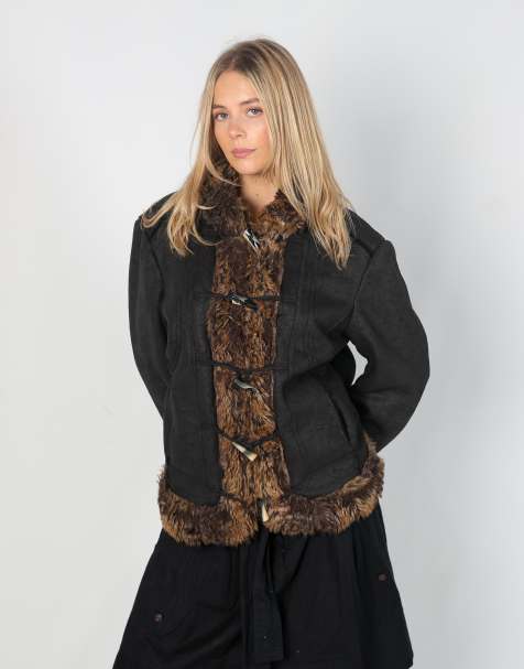 Vintage Unbranded L afghan coat in black - view 1