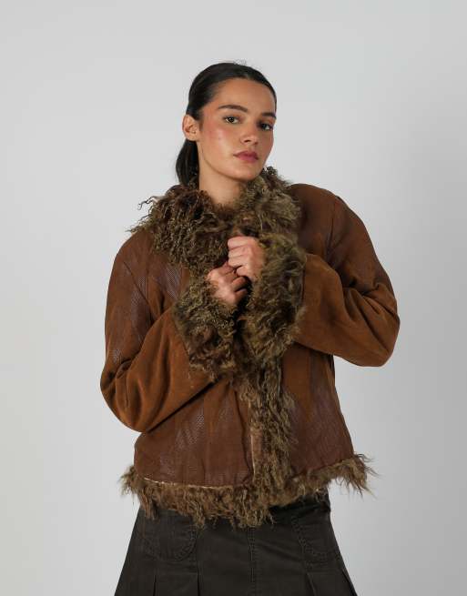 Vintage Unbranded L afghan coat in brown, 1 of 4
