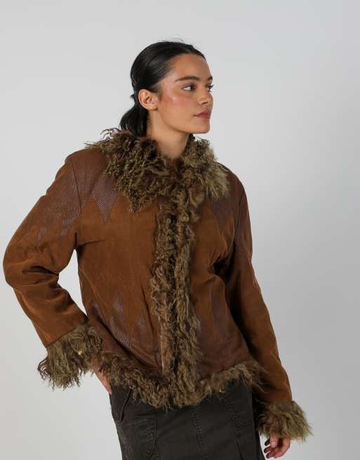Vintage Unbranded L afghan coat in brown, 3 of 4