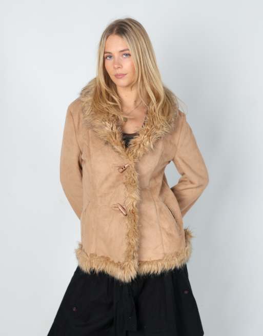 Vintage Unbranded L afghan coat in tan