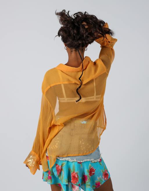 Vintage Unbranded L blouse in orange, 2 of 4