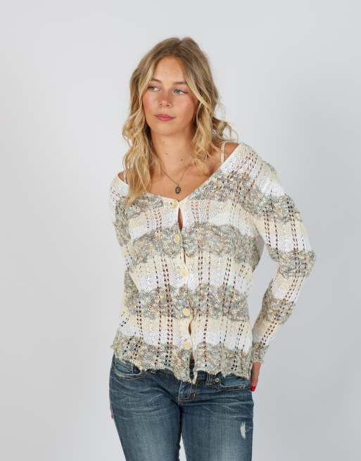 Vintage Unbranded L cardigan in cream, 3 of 4