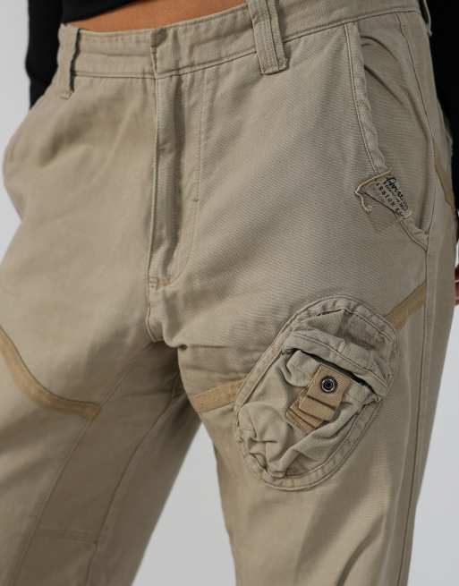 Vintage Unbranded L cargo pants in beige, 4 of 4