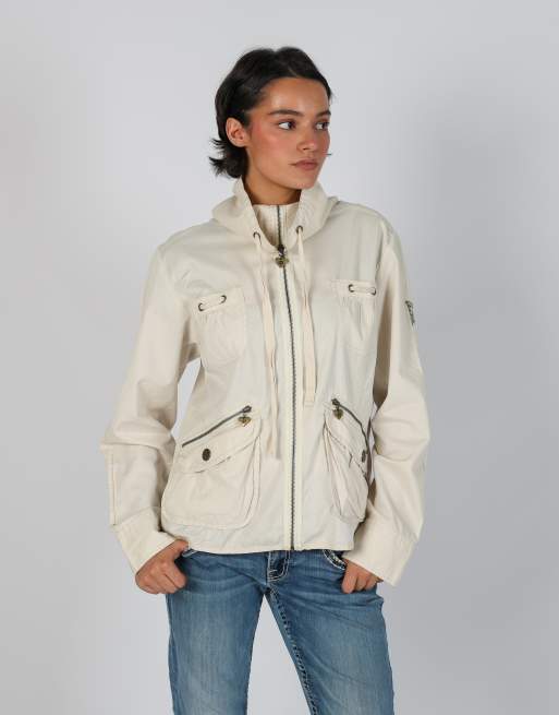 Vintage Unbranded L casual jacket in cream, 1 of 4