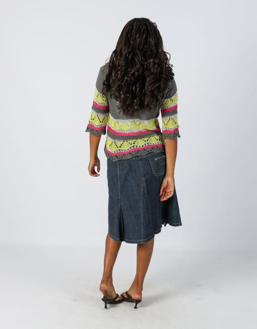 Vintage Unbranded L denim midi skirt in blue, 3 of 4