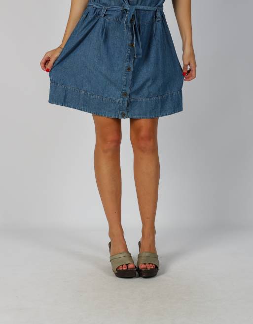 Vintage Unbranded L denim mini dress in blue, 2 of 4