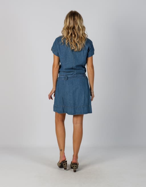 Vintage Unbranded L denim mini dress in blue, 3 of 4