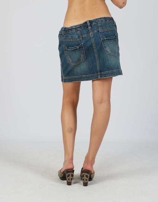Vintage Unbranded L denim mini skirt in blue, 4 of 4