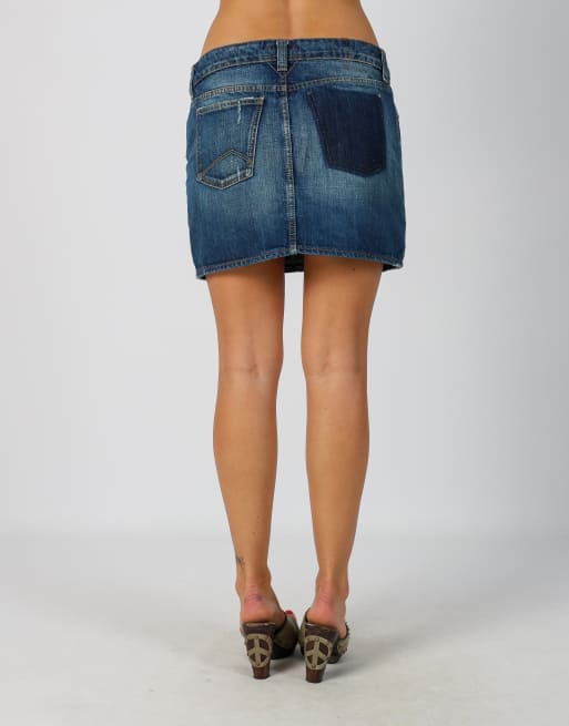 Vintage Unbranded L denim mini skirt in blue, 4 of 4