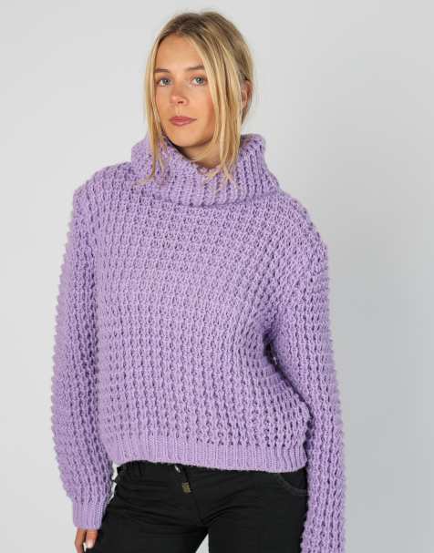 Vintage Unbranded L knitted jumper in lilac purple - view 1