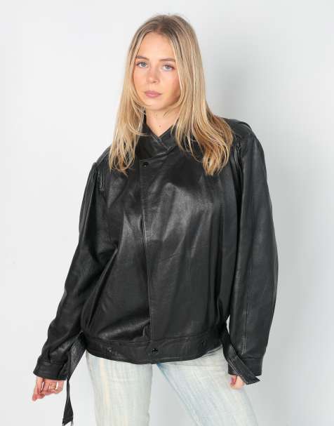 Vintage Unbranded L leather jacket in black - view 1