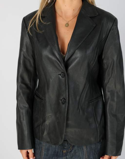 Vintage Unbranded L leather jacket in black, 4 of 4