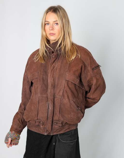 Vintage Unbranded L leather jacket in brown
