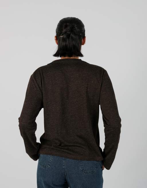 Vintage Unbranded L long sleeve top in brown, 2 of 4