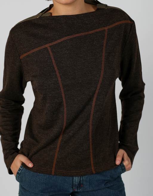 Vintage Unbranded L long sleeve top in brown, 4 of 4