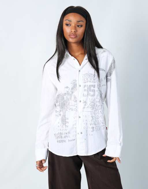 Vintage Unbranded L shirt in ivory