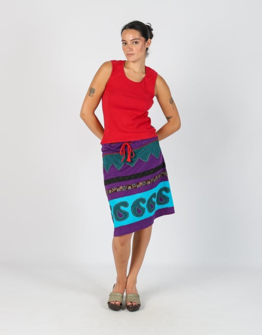 Vintage Unbranded L woven midi skirt in purple