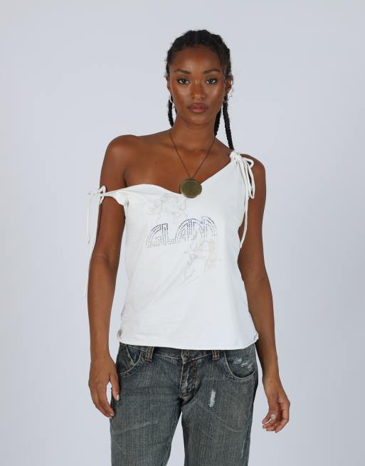 Vintage Unbranded L woven vest in ivory