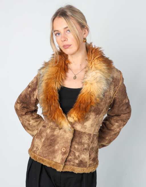 Vintage Unbranded M afghan coat in brown