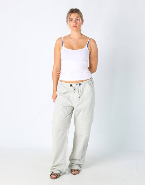 Vintage Unbranded M baggy tech pants in light grey - view 1