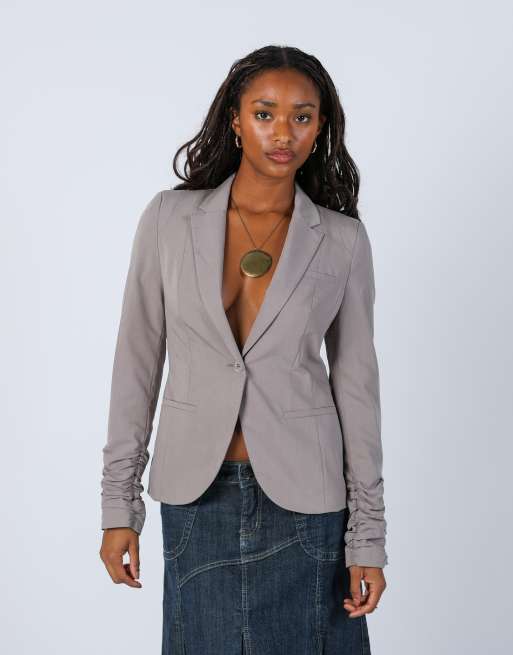 Vintage Unbranded M blazer in light grey, 3 of 4