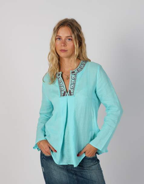 Vintage Unbranded M blouse in turquoise - view 1