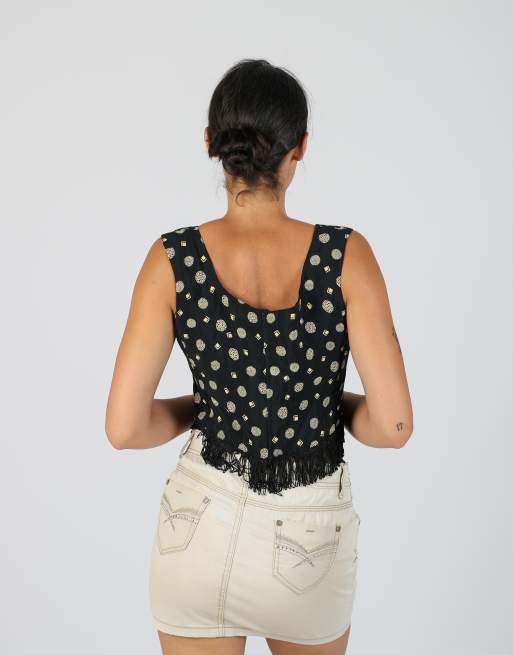 Vintage Unbranded M cami in black, 2 of 4