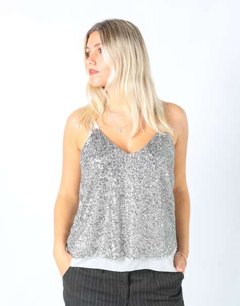 Vintage Unbranded M cami in silver - view 1