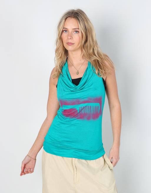 Vintage Unbranded M cami in turquoise