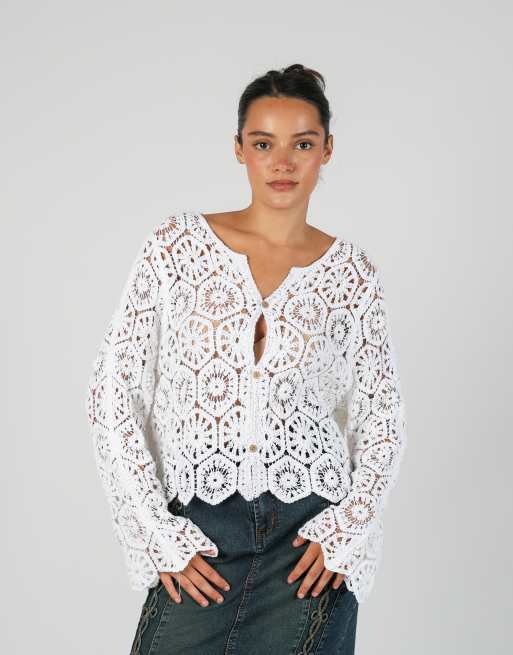 Vintage Unbranded M cardigan in white