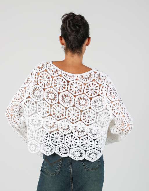 Vintage Unbranded M cardigan in white, 2 of 4