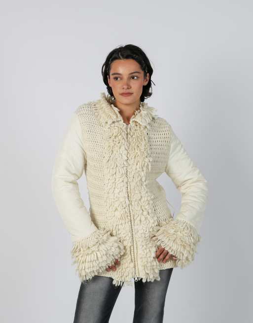 Vintage Unbranded M casual jacket in cream, 1 of 4