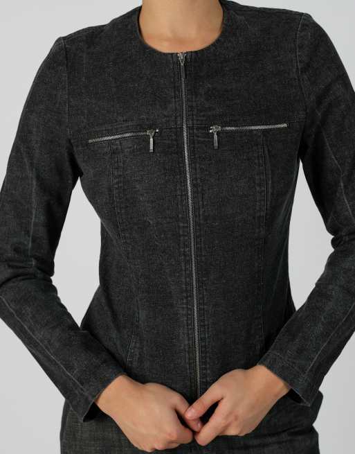 Vintage Unbranded M denim jacket in charcoal grey, 4 of 4
