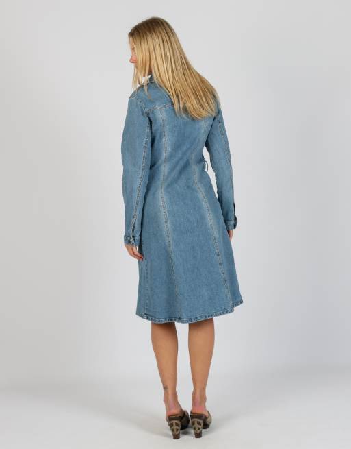Vintage Unbranded M denim maxi dress in blue, 3 of 4
