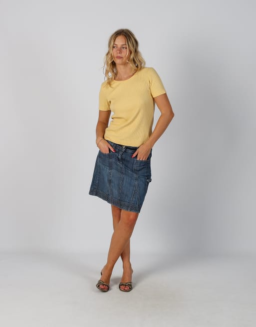Vintage Unbranded M denim midi skirt in blue, 1 of 4
