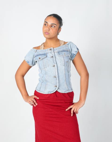 Vintage Unbranded M denim waistcoat in light blue - view 1