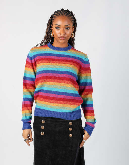 Vintage Unbranded M knitted jumper in multi colured