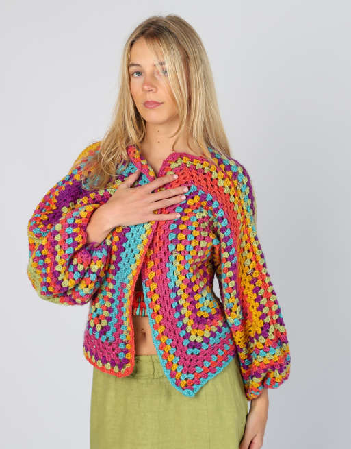 Vintage Unbranded M knitted jumper in multi colured