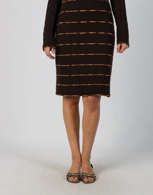 Vintage Unbranded M knitted midi dress in brown, 2 of 4