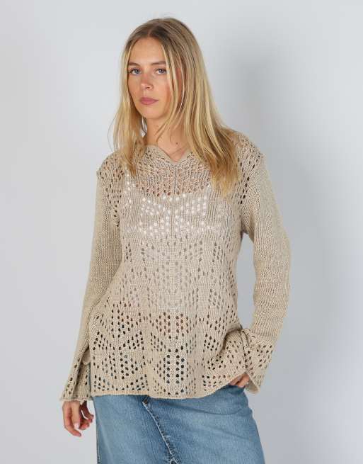 Vintage Unbranded M knitted top in beige