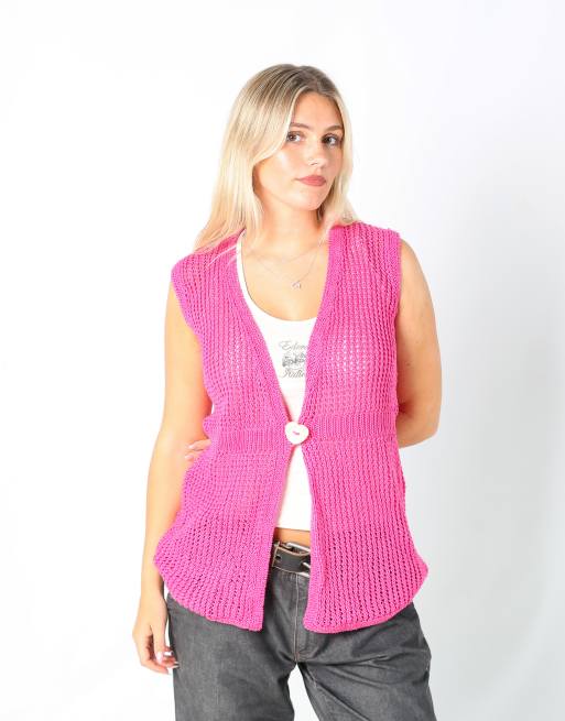 Vintage Unbranded M knitted top in pink