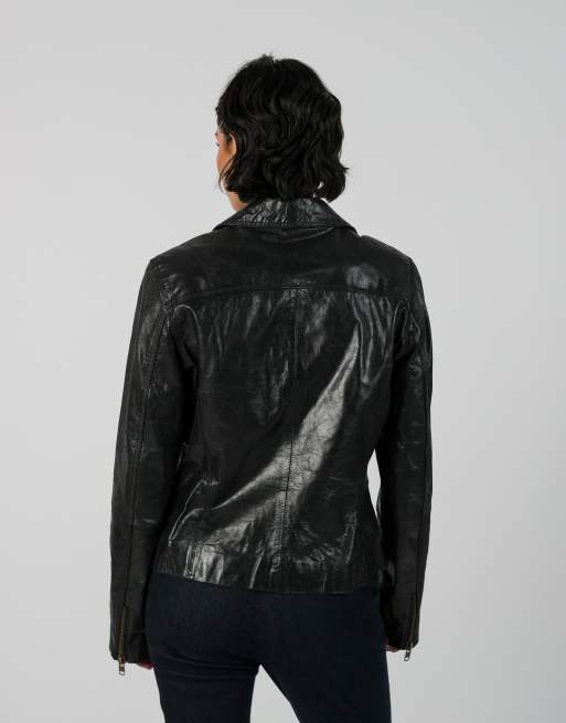 Vintage Unbranded M leather jacket in black, 2 of 4