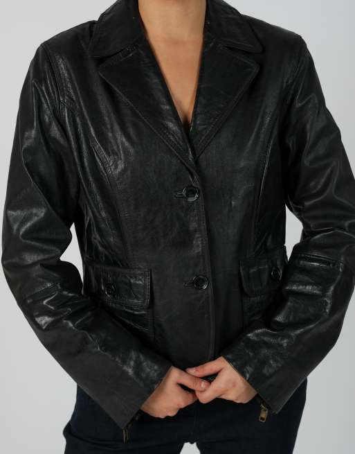 Vintage Unbranded M leather jacket in black, 4 of 4