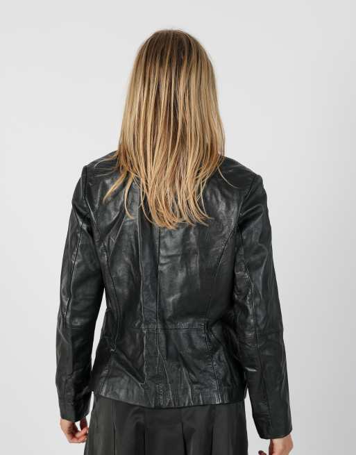 Vintage Unbranded M leather jacket in black, 2 of 4