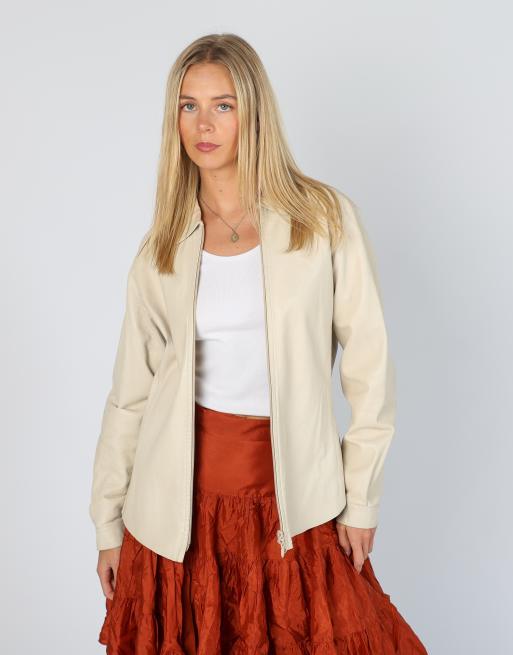 Vintage Unbranded M leather jacket in cream